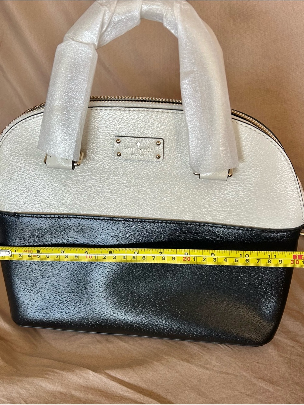 Kate Spade Carli Black & White Dome Satchel - Picture 7 of 9